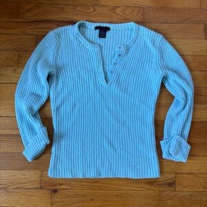 Women's vintage Light Blue Ribbed Sweater THE Limited